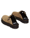 The Dr Martens Womens Zebzag Suede Casual Slingback Platform Mules in Savannah Tan