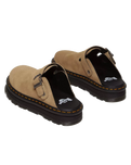 The Dr Martens Womens Zebzag Suede Casual Slingback Platform Mules in Savannah Tan