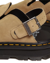 The Dr Martens Womens Zebzag Suede Casual Slingback Platform Mules in Savannah Tan