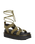 The Dr Martens Womens Nartilla Tumbled Nubuck Lace Up Gladiator Sandals in Muted Olive