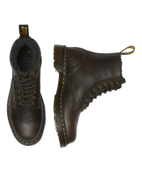 The Dr Martens Mens 1460 WL Grizzly Boots in Olive