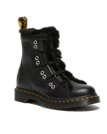 1460 Faux Fur Lined Lace to Toe Boots in Black