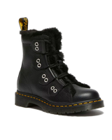 1460 Faux Fur Lined Lace to Toe Boots in Black
