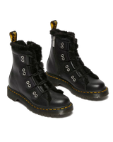 1460 Faux Fur Lined Lace to Toe Boots in Black