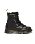 1460 Faux Fur Lined Lace to Toe Boots in Black