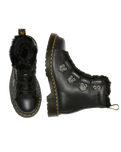 1460 Faux Fur Lined Lace to Toe Boots in Black