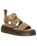 The Dr Martens Womens Gryphon Tumbled Nubuck Leather Platform Sandals in Savannah Tan
