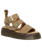 The Dr Martens Womens Gryphon Tumbled Nubuck Leather Platform Sandals in Savannah Tan