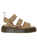 The Dr Martens Womens Gryphon Tumbled Nubuck Leather Platform Sandals in Savannah Tan