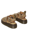The Dr Martens Womens Gryphon Tumbled Nubuck Leather Platform Sandals in Savannah Tan