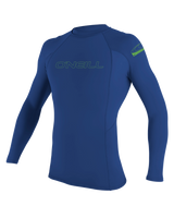 The O'Neill Boys Basic Skins Long Sleeved Rash Vest in Pacific