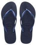 The Havaianas Womens Slim Flip Flops in Navy Blue