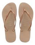 The Havaianas Womens Slim Flip Flops in Rose Gold