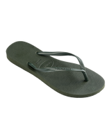 Slim Flip Flops in Green Olive