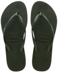 Slim Flip Flops in Green Olive