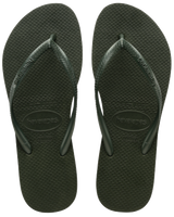 Slim Flip Flops in Green Olive
