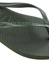 Slim Flip Flops in Green Olive