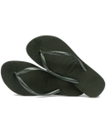 Slim Flip Flops in Green Olive