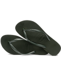 Slim Flip Flops in Green Olive