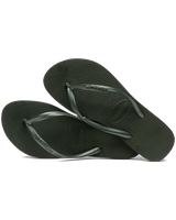 Slim Flip Flops in Green Olive