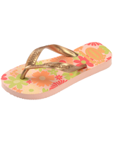 The Havaianas Girls Girls Flores Flip Flops in Ballet Rose