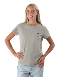 The Born by the Sea Womens Beach Club T-Shirt in Eucalyptus