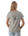The Born by the Sea Womens Beach Club T-Shirt in Eucalyptus