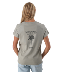 The Born by the Sea Womens Beach Club T-Shirt in Eucalyptus