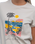 The Born by the Sea Womens Postcard T-Shirt in Bone
