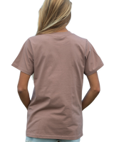 The Born by the Sea Womens Tropical Arch T-Shirt in Hazy Pink