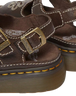 Dunnet Flower Full Grain Leather Sandals in Kelp Brown