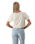 The Born by the Sea Womens Golden Hour Crop T-Shirt in Butter