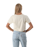 The Born by the Sea Womens Flower Market Crop T-Shirt in Butter