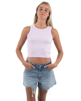 The Born by the Sea Womens Crop Vest in Orchid