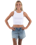 The Born by the Sea Womens Crop Vest in White