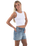 The Born by the Sea Womens Crop Vest in White
