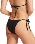 The Seafolly Womens Sea Dive Tie Side Rio Bikini Bottoms in Black