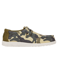 The Hey Dude Shoes Mens Wally Washed Camo Shoes in Camo