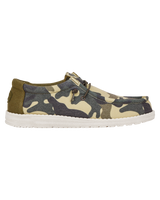 The Hey Dude Shoes Mens Wally Washed Camo Shoes in Camo