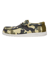 The Hey Dude Shoes Mens Wally Washed Camo Shoes in Camo