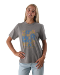 The Born by the Sea Womens Flower Market T-Shirt in Faded Grey