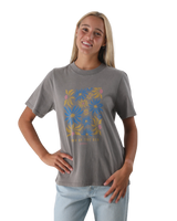 The Born by the Sea Womens Flower Market T-Shirt in Faded Grey