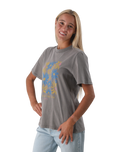 The Born by the Sea Womens Flower Market T-Shirt in Faded Grey
