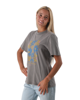 The Born by the Sea Womens Flower Market T-Shirt in Faded Grey