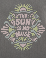 The Born by the Sea Womens Sun Is T-Shirt in Faded Grey