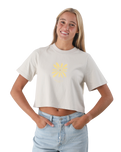The Born by the Sea Womens Daisy Crop T-Shirt in Faded Bone