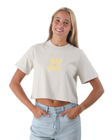 The Born by the Sea Womens Daisy Crop T-Shirt in Faded Bone