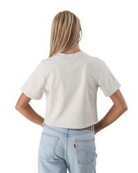 The Born by the Sea Womens Daisy Crop T-Shirt in Faded Bone