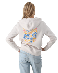 The Born by the Sea Womens Flower Market Hoodie in Bone