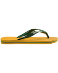 The Havaianas Mens Brazil Logo Flip Flops in Pop Yellow